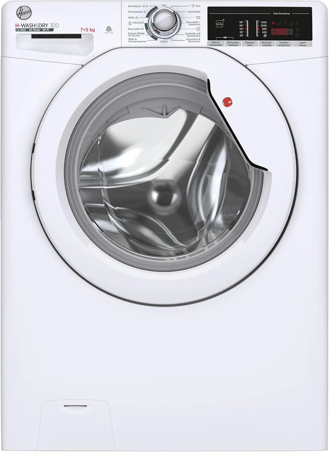 Hoover Waschtrockner DRY 300 H3DO4755T2/1-84, Gewicht 7 kg Waschen, Gewicht 5 kg Trocknen, H-WASH, Care-Programme, Gewichtserkennung