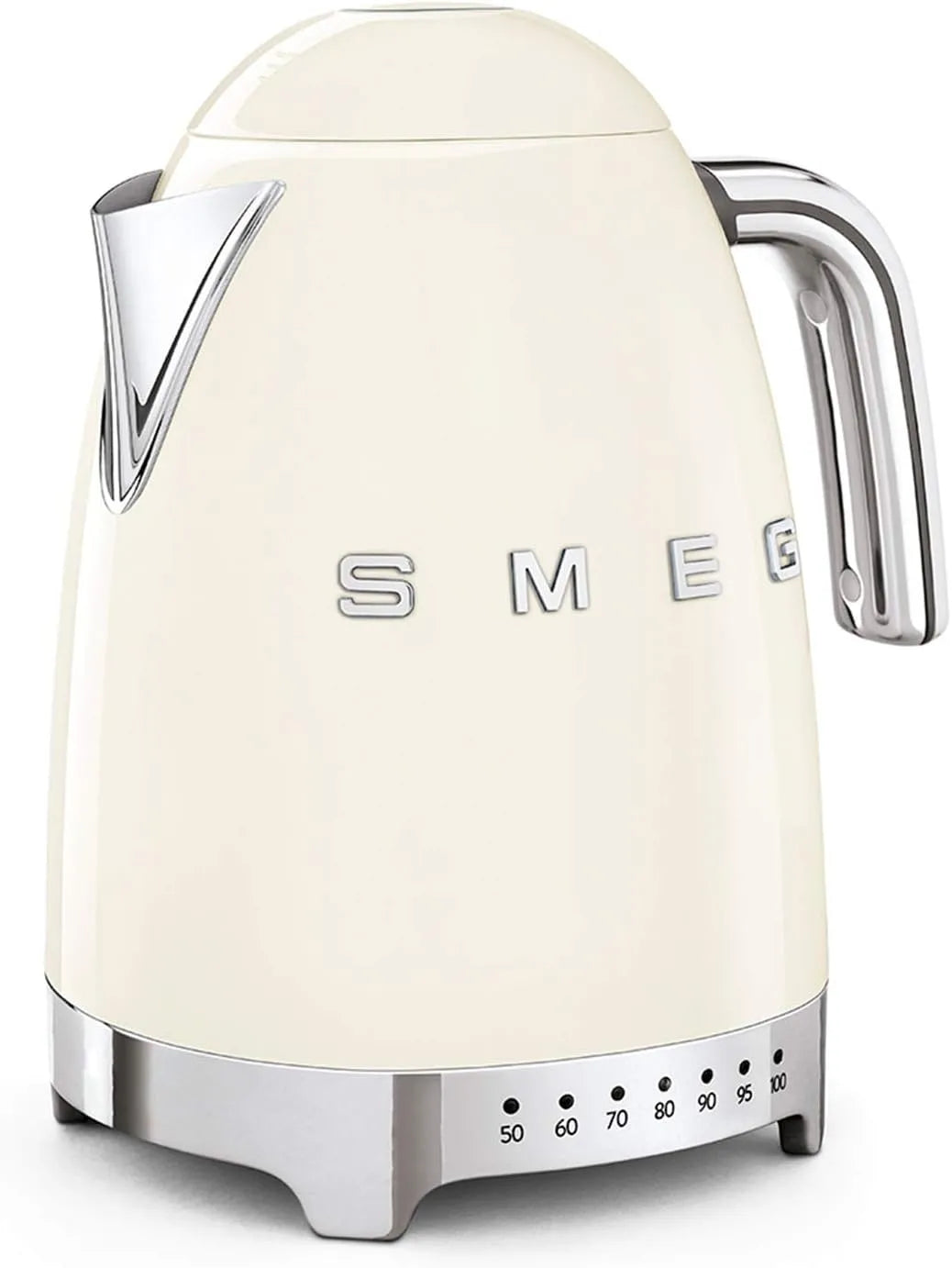 Smeg Wasserkocher KLF04CREU, Anti-Limiden Filter, Temperatur regelbar 1,7L zuzüglich Temperaturniveaus, Stromversorgung 2400W, Creme