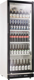 Kühlschrank, orange. 360L Getränkekühlschrank, mit Glastür. Abschließbar. weiß, Flaschenkühlschrank, in Schwarz. Freistehender Getränkekühlschrank.