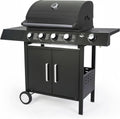 Gasgrill AY 582, 'SAN ANGELO 4+1' von El Fuego, Edelstahl, inklusive. Gasschlauch und Druckminderer, Grill Smoker Grillwagen BBQ