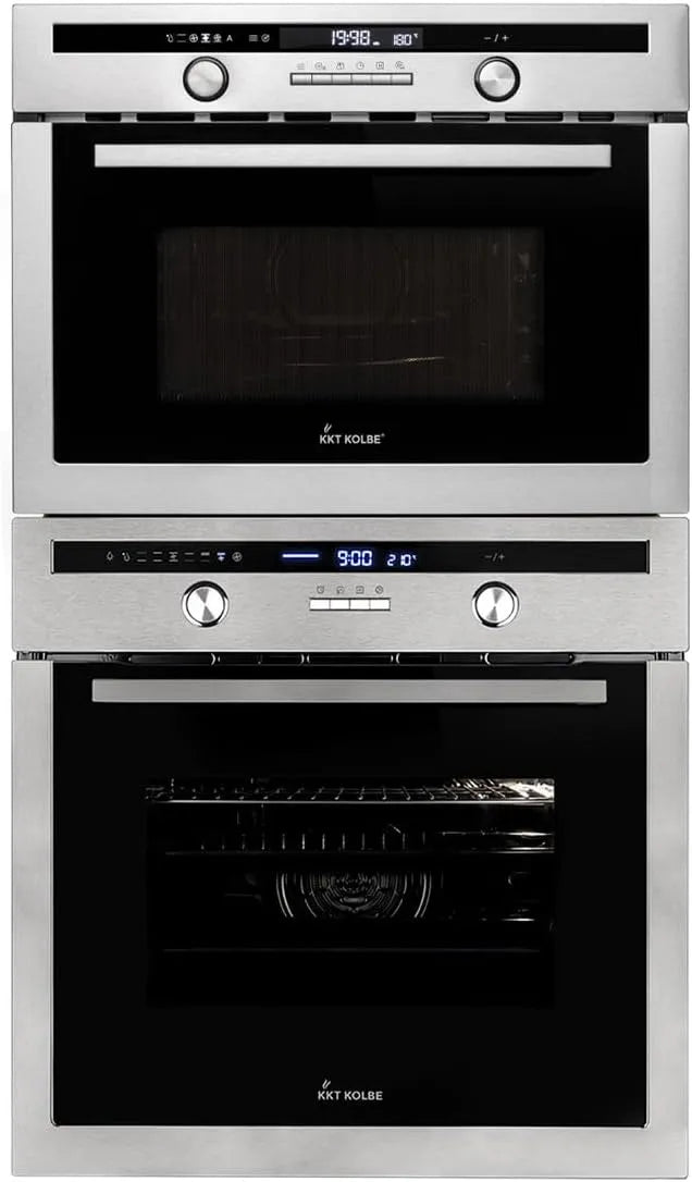 Mikrowelle EB8013ED EBM4502ED SET8013EBM, 60cm Einbaubackofen, Autarkes Herdset, Wärmeschutzverglasung, Drehspieß, Kerntemperaturfühler, Grill