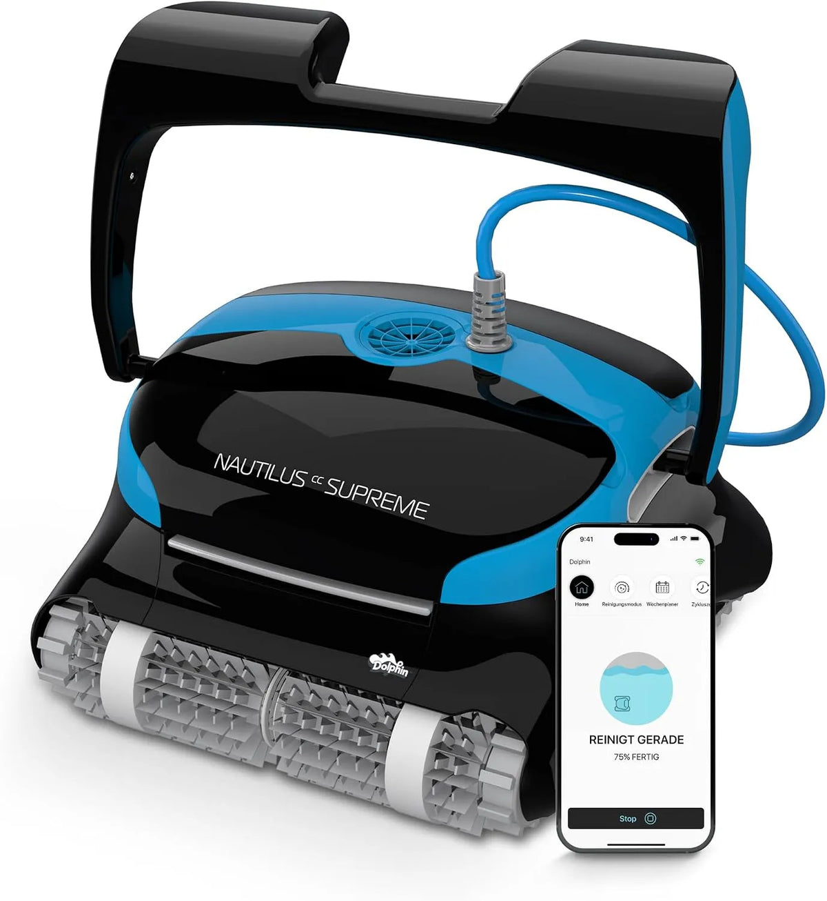 Poolroboter, Poolsaiger Boden, Dolphin Nautilus CC Supreme Boden und Wand für Einbaupools bis 15m, Wöchentlicher Timer, Ultrafeine Filtrierung