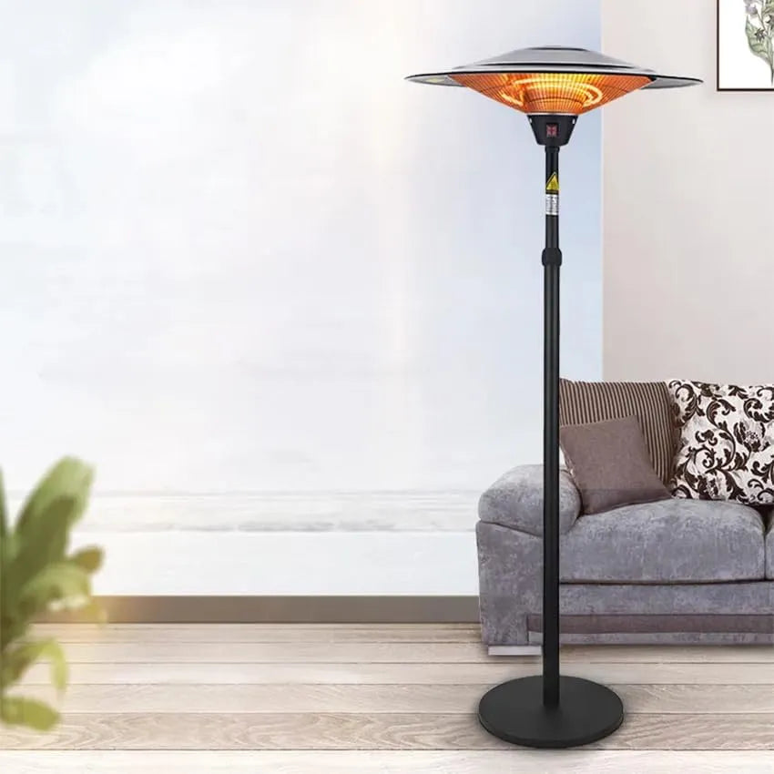 Den Außenbereich Quarz-Heizstrahler für, Leistung 2100 W, mit Fuß, ideal zum schnellen Heizen von Terrassen und Außenbereichen.