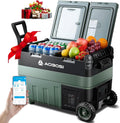 Kompressor 100-240V, Camping Kühlschrank mit APP, AAOBOSI 40L Kühlbox, 12/24V und, 20°C bis 20°C, Dual Zone, LED-Beleuchtung, USB-Anschluss, LKW