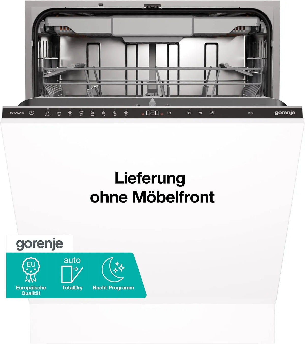 Gorenje Geschirrspüler GV663D65, 60 breite, 16 Maßgedecke, 8 Betriebsprogramme, Maße 82 x 60 x 55,5cm, Nacht Programm, EU Made, TotalDry, EEK: D