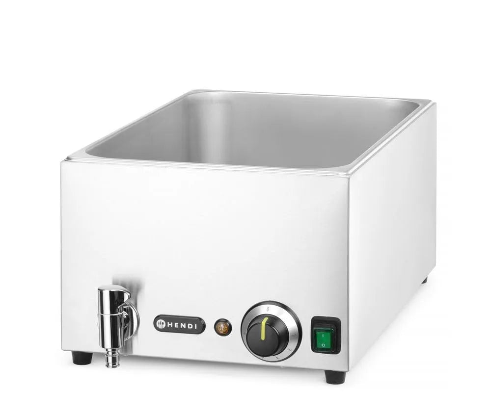Hendi Modell 230V GN1/1 605x332x, Temperaturbereich: 30° bis 85°C, Leistung 1000W, Bain-Marie, Speisenwärmer, Edelstahl, Spannung 230V, 242mm