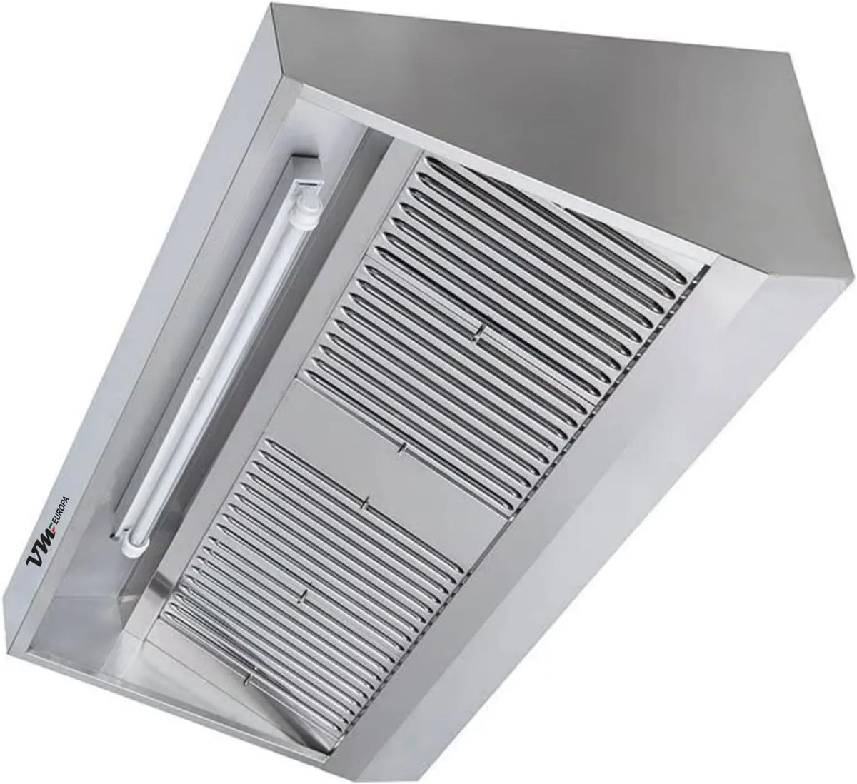 Dunstabzugshaube AISI 430, Maße 100 x 90 cm, Wandhaube, Drehzahlregler und Motor, Mit LED-Beleuchtung, Edelstahl