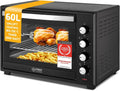 Backofen, Mini Pizzaofen Temperaturregelung bis 230°C & 6 Modi, 4 Einschubhöhen, Backblech, Minibackofen 60L 2000W, TZS First Austria