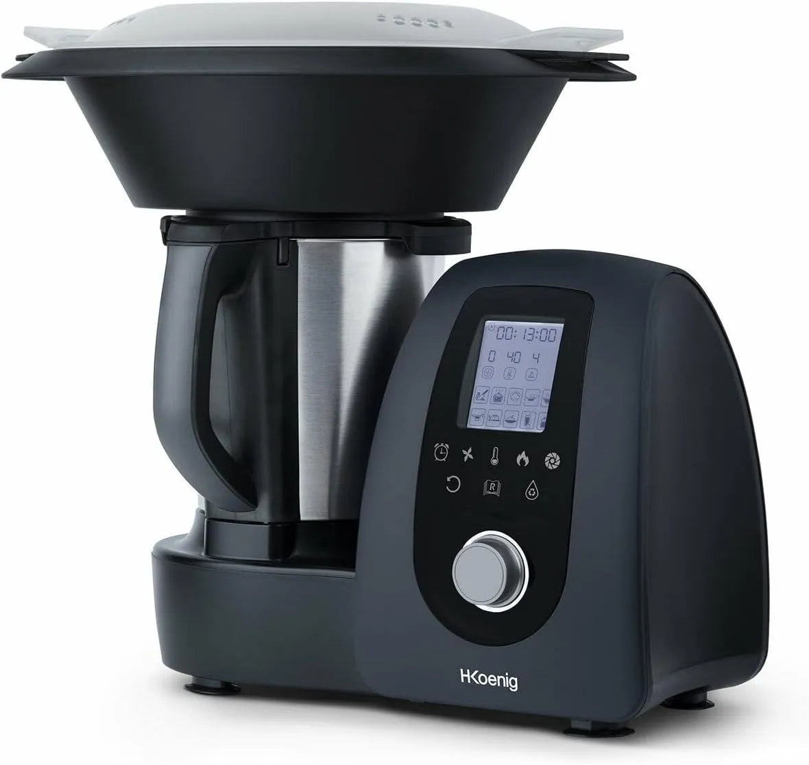 Küchenmaschine HK8 H.Koenig Intelligente Profi, 30+ Kochfunktionen, Turbo 10 Geschwindigkeitsstufen, Temperatur von 37 bis 120°C