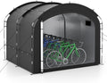 Costway Fahrrad, Fahrradschuppen mit 2 Rolltüren, Fahrradgarage für 7-8 Fahrräder, Maße 254 x 215 x 192 cm, Fahrradzelt wetterfest, Garten, Rasen