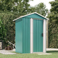 Geräteschuppen, Gartenhaus,126x97,5x177cm Verzinkter Stahl Grün, Gerätehaus mit Schiebetür, Garten Schuppen für Werkzeuge Poolzubehör Gartengeräte