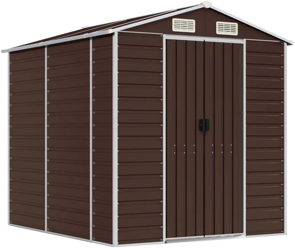VidaXL Braun Gerätehaus, 191x215x198 cm Verzinkter Stahl