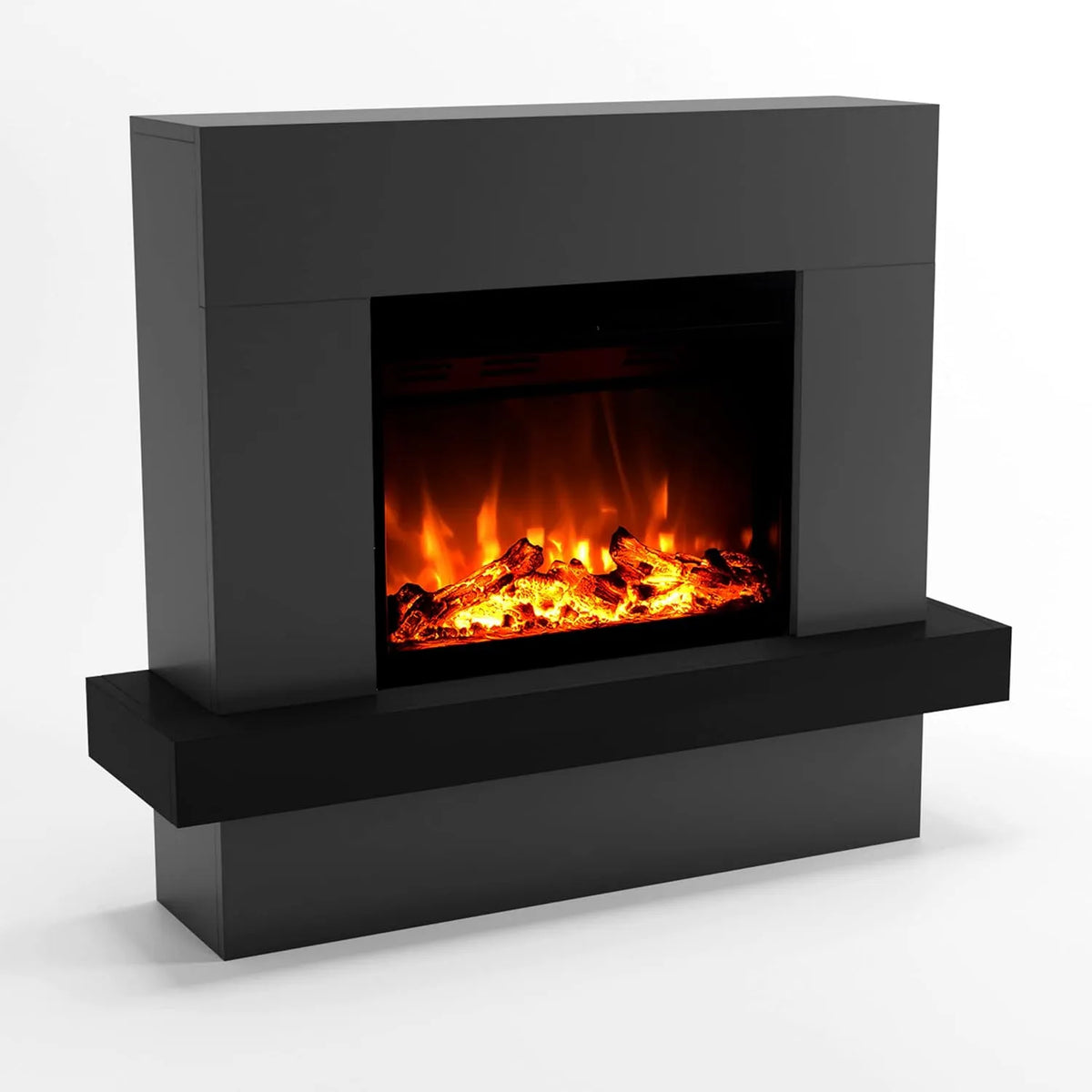 Elektrokamin GLOW FIRE, Maße 114x97x32 cm, elektrischer Kamin mit LED-Feuer in 3 Farben, mit Heizung und Kaminfeuer, Holz-Deko & Fernbedienung