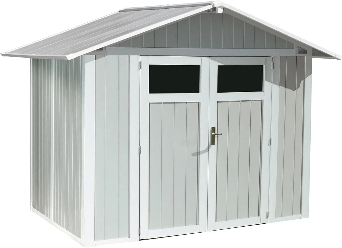 Gerätehaus Grosfillex, Utility V 4 Kunststoff 242x162cm Farbe Grau-grün