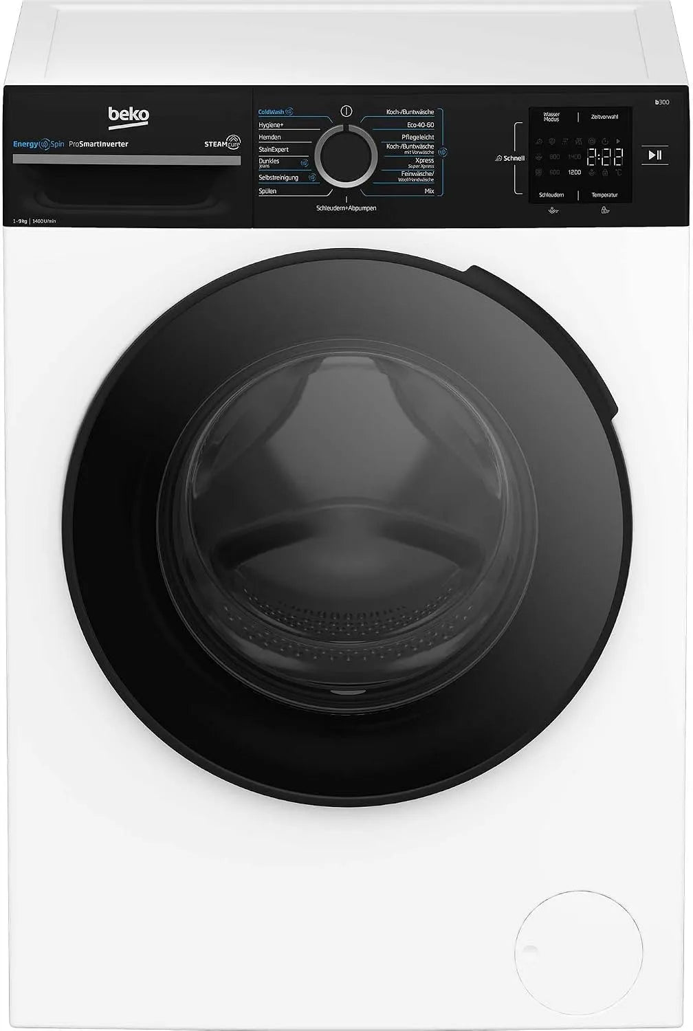 Beko Waschmaschine BM3WFU3941R 1400, Gewicht 9 kg, Waschvollautomat, EnergySpin, Schleuderwahl U, min, SteamCure Dampffunktion, allergikergeeignet