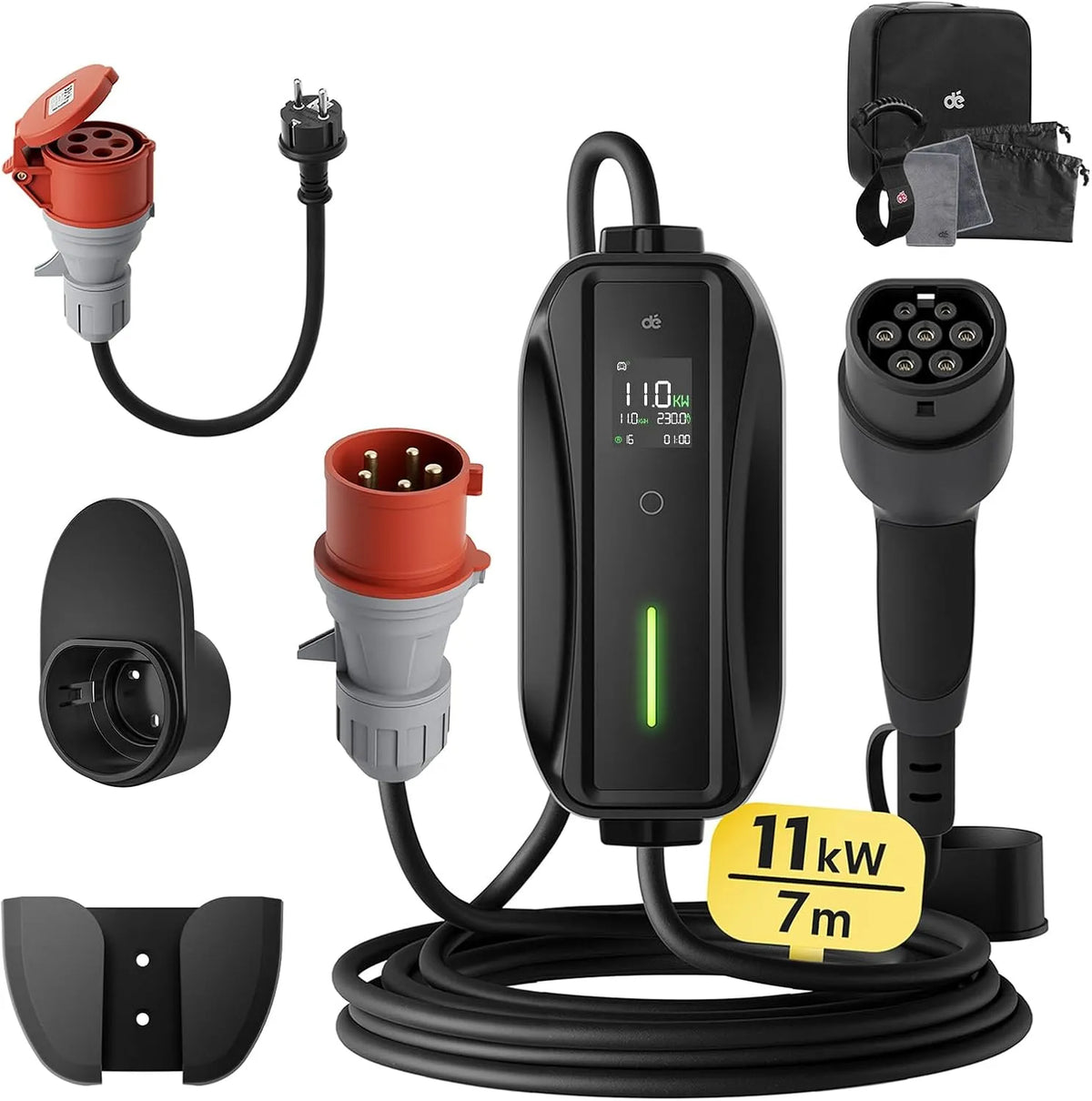 Modell Y Y 6-16A Y/3 MG4 dé Mobile, Ladestation 11kW, 3-phasig, 7m, 3, ID.3/4/5, EX30, e-up, Wallbox, mit Einstellbarer Ladeleistung, e-tron