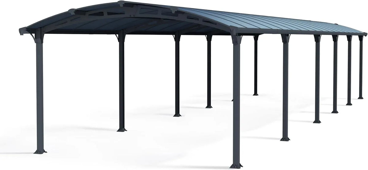Carport 12700 1290 Canopia by Palram, Bausatz Arcadia x 359 cm Einzelcarport Polycarbonat in Grau für PKW aus rostfreiem Aluminium