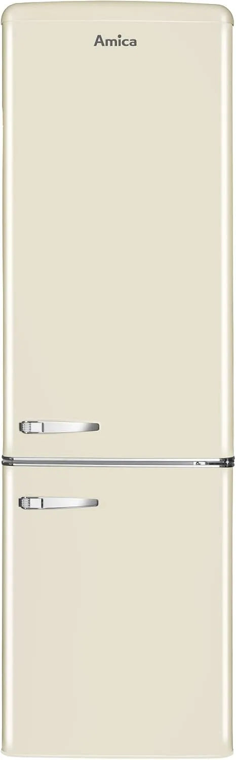 Amica Kühlschrank KGCR 387, 100 B Retro Kühl, Breite 181cm, x 55cm, x 62cm, Gefrierkombination, Coffee Cream, Beige, Retro-Design
