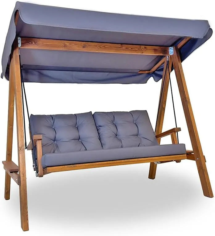 Hollywoodschaukel Pera 2000 Westmann Holz, Maße 203x116x180 cm, Anthrazit
