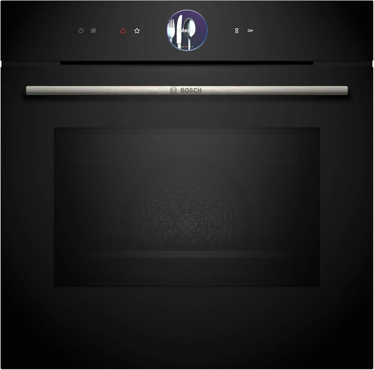 Bosch Backofen HMG7361B1, Serie 8 smarter Einbau mit Mikrowellenfunktion, Maße 60 x 60 cm, Made in Germany, Air Fry, Digitaler Bedienring