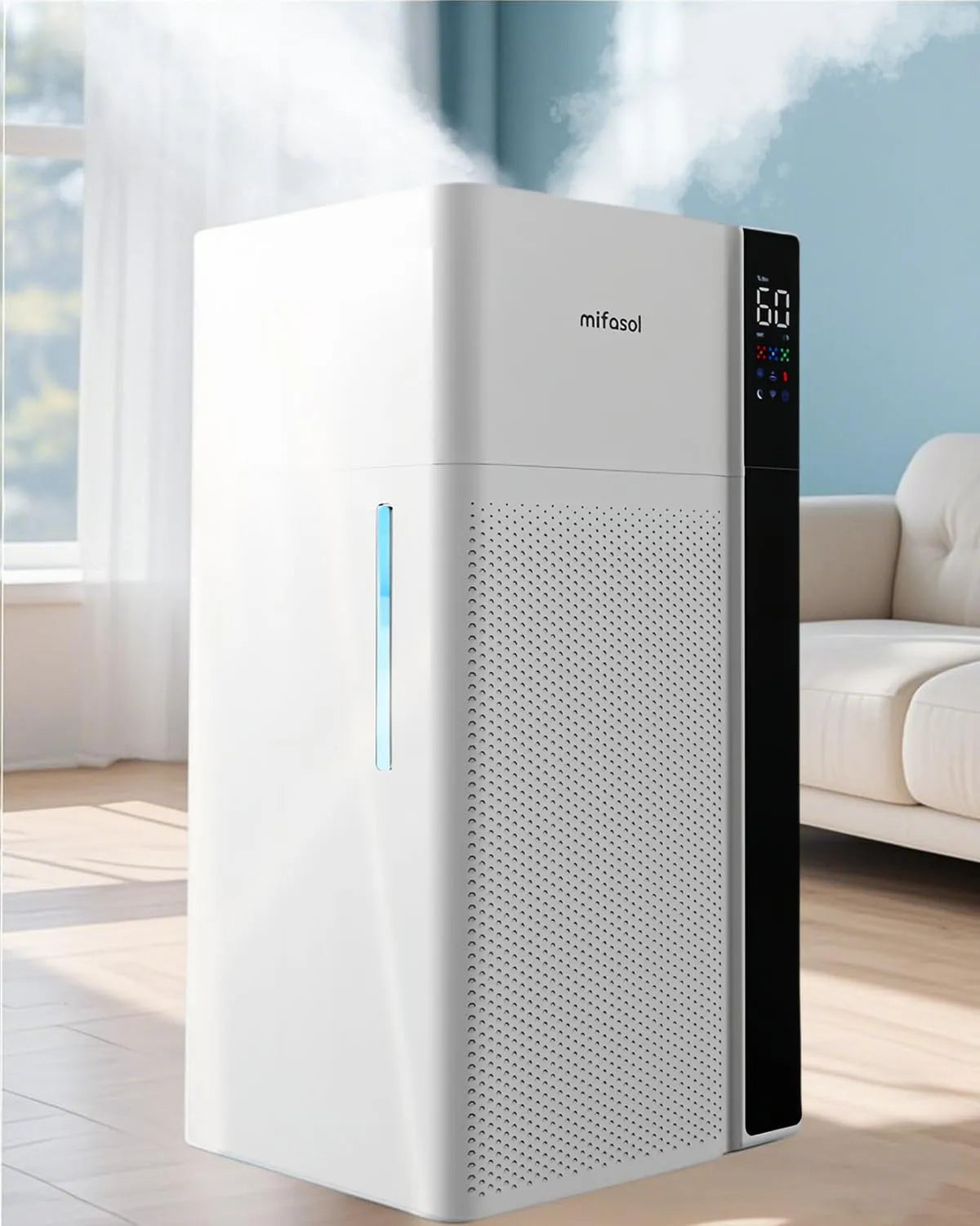 Mifasol Luftbefeuchter, Fassungsvermögen 20 l, großer Raum für Zuhause, warmer und kühler Nebel, Luftbefeuchter für das ganze Haus, Top Fill