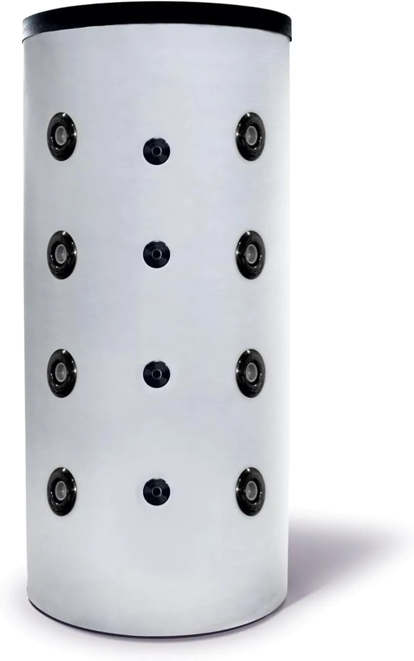 SUNEX Pufferspeicher, Fassungsvermögen 500L für Heizung und Warmwasser, 3 bar, bis 95°C, ohne Wärmetauscher, mit Wärmedämmung, Boiler