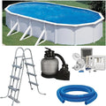 Pool 6-Wege-Ventil Planet, Ovalpool-Set 5,35 x 3,00 x 1,20 m, Sandfilter mit 4 m³/h und, frei aufstellbar, feuerverzinkte Stahlwand, Skimmer