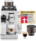Kaffeevollautomat EXAM440.55.W, 16 One-Touch-Getränke, De'Longhi Rivelia, Perfetto mit LatteCrema-Milchaufschäumer, farbiges Touch-Display, Weiß