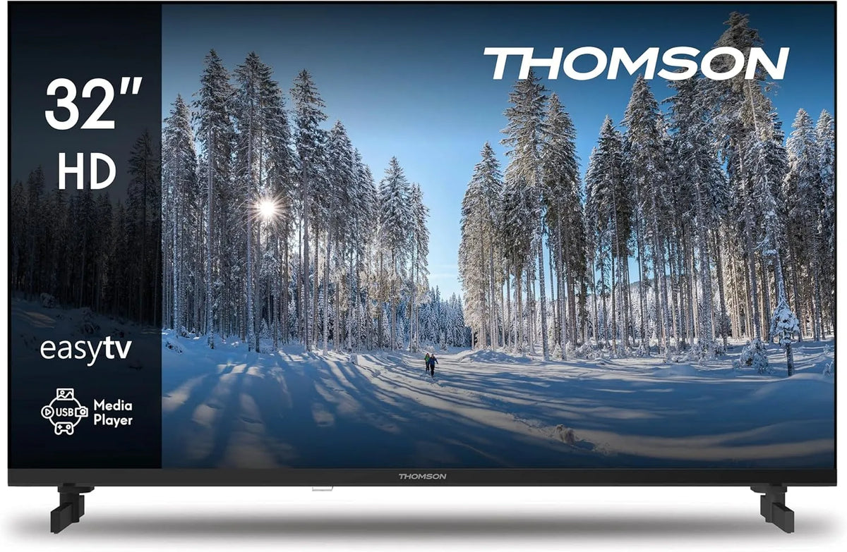 Modell DVB-T2, Thomson 32 Zoll 32HD2S13, Breite 81 cm, S2, Dolby Audio, 3X HDMI, Ohne Smart-TV, Hotel-Modus, HD Easy TV, LED Fernseher, Triple-Tuner