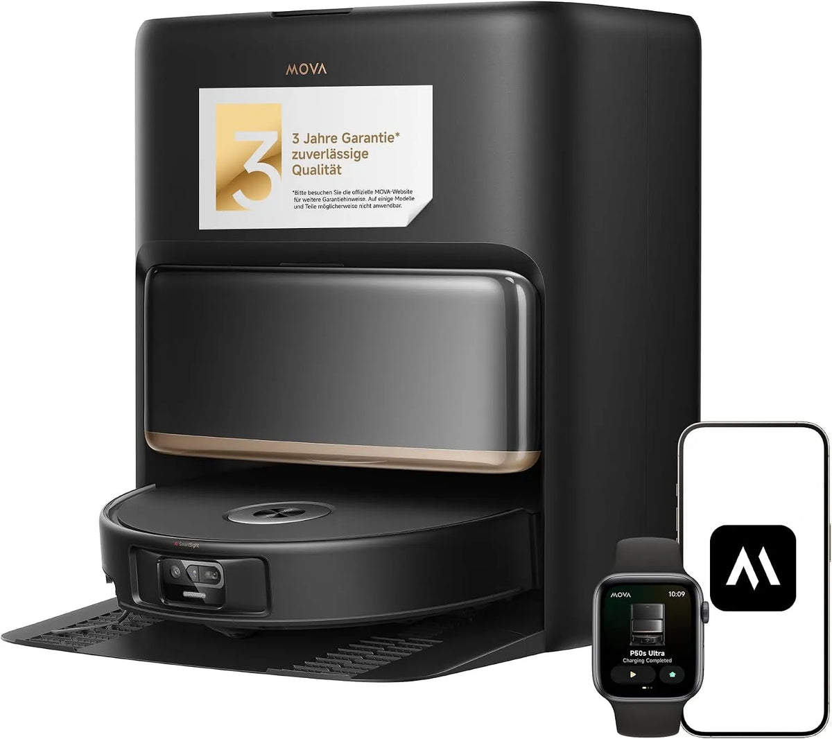 Modell Ultra: Saug- und Wischroboter mit automatischer Leerung P50s Mova, 24.000 Pa Saugkraft