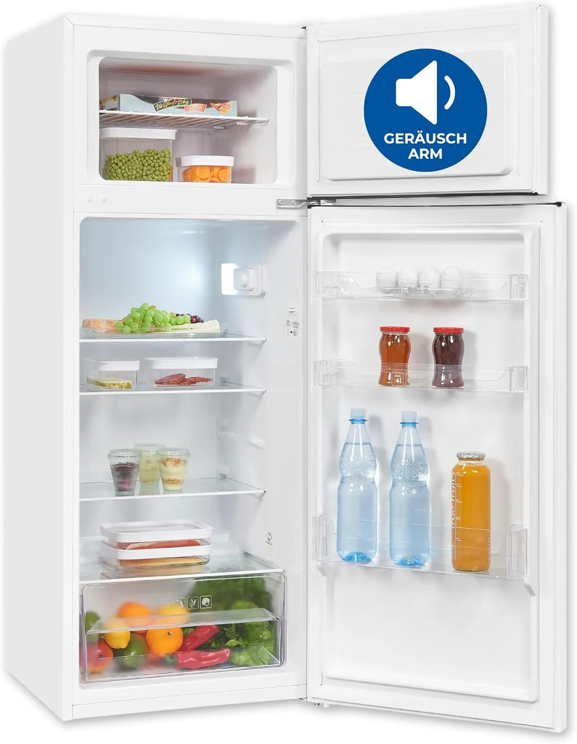 Exquisit Kühl-Gefrierkombination 4-Sterne-Gefrierfach KGC5270-45-040E, Kühlschrank mit Gefrierfach, 55 cm Breit, Fassungsvermögen 206 Liter, weiss