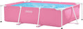 Intex Pool 28266NP, Fassungsvermögen 1662 L, Maße 220x150x60 cm, Stahl und PVC, Aufstellpool Rectangular Frame Rechteckig, Rosa