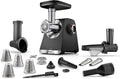 Bosch Entsafter MFWS660B, Fleischwolf Serie 6, 3 Lochscheiben, 8 mm, Leistung 2.100 W, 3, 4,5, Edelstahl, spülmaschinenfest, Reibe, Wurst