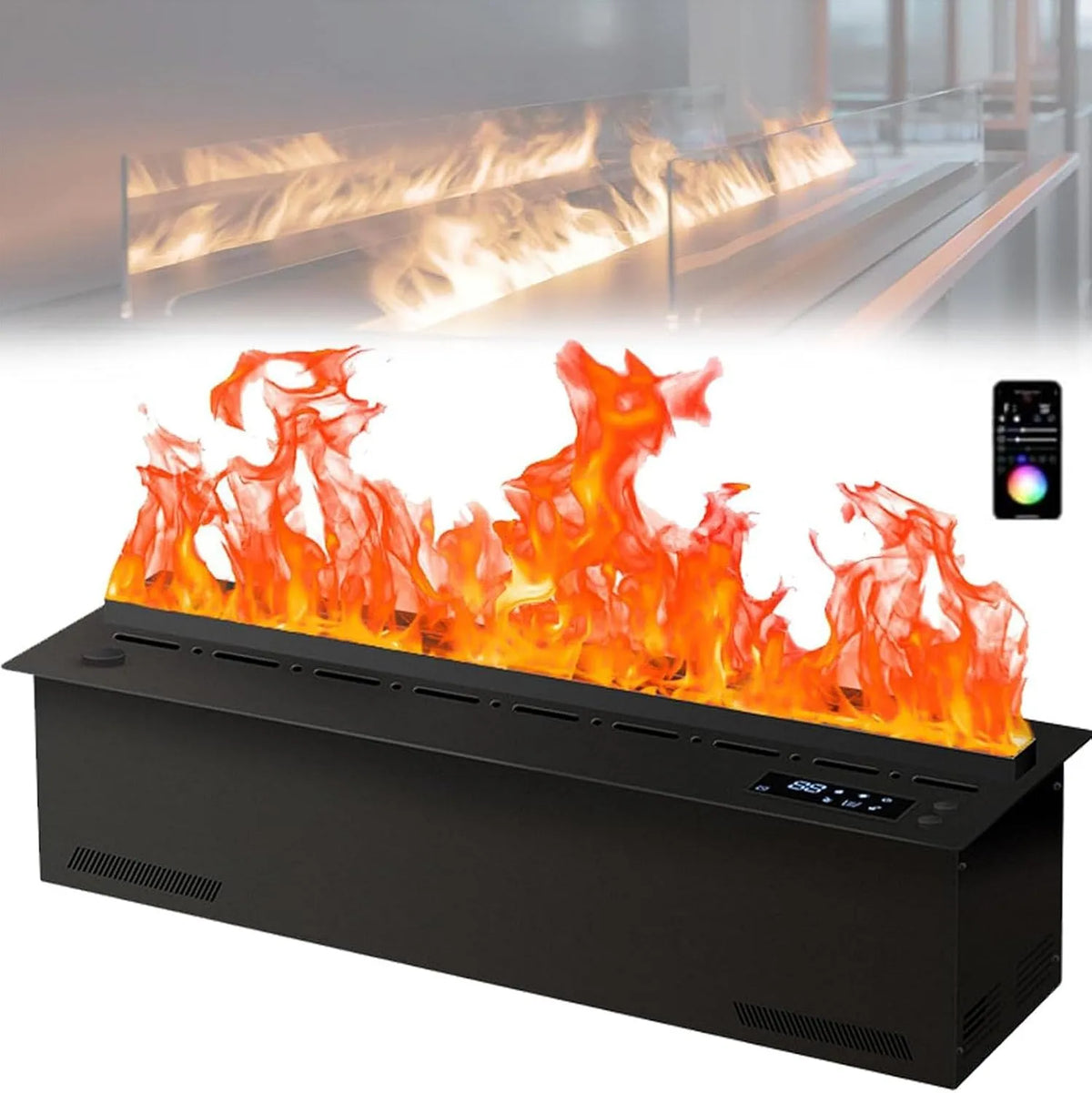 Elektrokamin 3D-Zerstäubungskamin, mit Luftbefeuchter,100cm, Generisch, mit realistischer