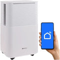 Luftentfeuchter L/24 RUHHY DRYZIX, Fassungsvermögen 12 L, 38 dB Leise, 24 h mit WLAN & Hygrostat, ca. 30 m², Modell L, Auto-Defrost, Keller