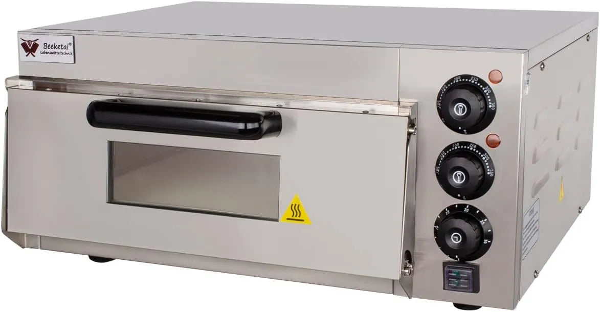 Backofen BPO33-1, Leistung 2000 Watt, Gastro Steinbackofen für Pizza, Beeketal ' Profi Pizzaofen mit 400x400 mm Schamottstein Backfläche