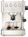 Espressomaschine, Kaffeemaschine mit abnehmbaren Wassertank, Heißwasser- und Dampffunktion, silber, Solis Barista Gran Gusto, Edelstahl