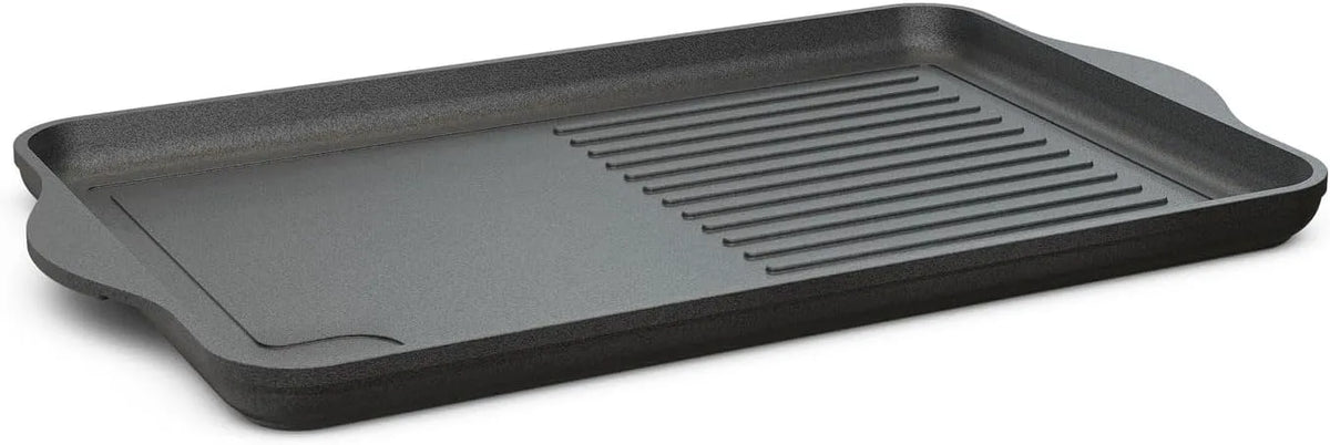 Induktionskochfeld, Große Aluguss Grillplatte Induktion 49x29 cm I Beschichtete Bratplatte I Grill