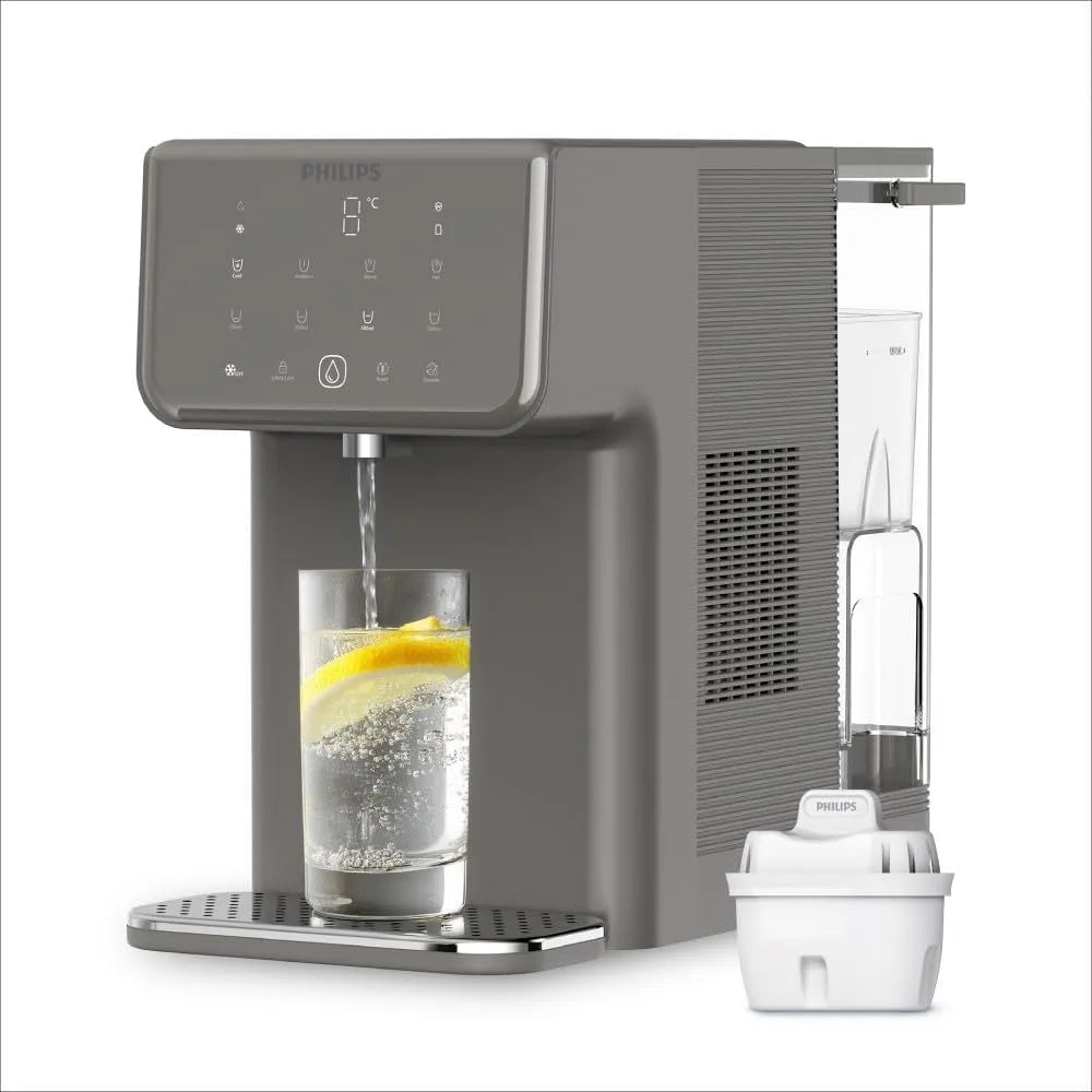Philips Water Station, 7 Temperatureinstellungen & 5 Volumenvoreinstellungen, 2,8L Fassungsvermögen, Anticalc+ Filter entfernt Chlor, Kalk