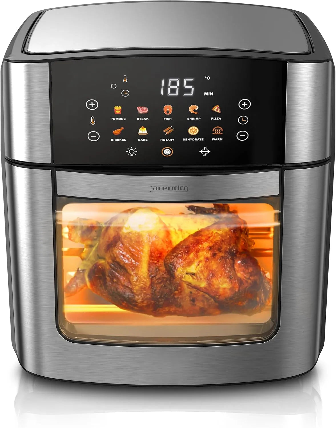 Heißluftfritteuse Arendo - Wlan, Wlan XXL 16 Liter, Smart WiFi mit App, Grill, Air Fryer, Pizza Hähnchen Pommes, Backofen Umluft, Fritteuse ohne Öl