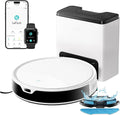 Staubsauger M350 LEFANT, Wischfunktion 300ml Wassertank, Roboter mit Absaugstation, ideal für Tierhaare Hartböden Teppiche, 6000Pa Saugkraft, Weiß