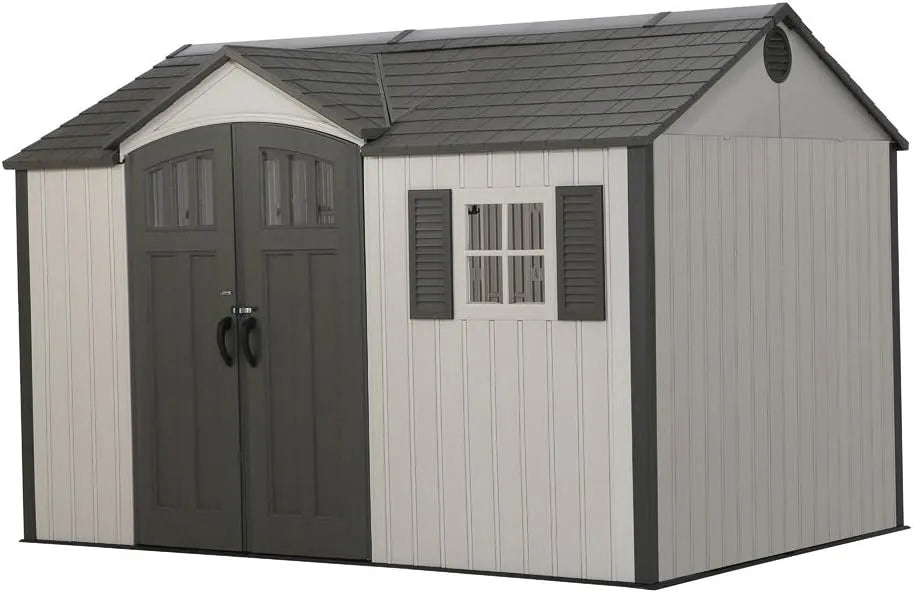 Gerätehaus Lifetime Kunststoff, Maße 381x244 cm, Schneelast 115 kg, Texas, Mit Bodenplatte & Zubehör, Wetterfest & UV-beständig, m²