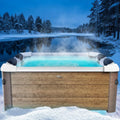 Whirlpool, 120 Massagedüsen, LED-Beleuchtung in 20 Farben für 6 Personen, Maße 160x160x65cm, Ganzjähriger Einsatz Winterfest, In & Outdoor