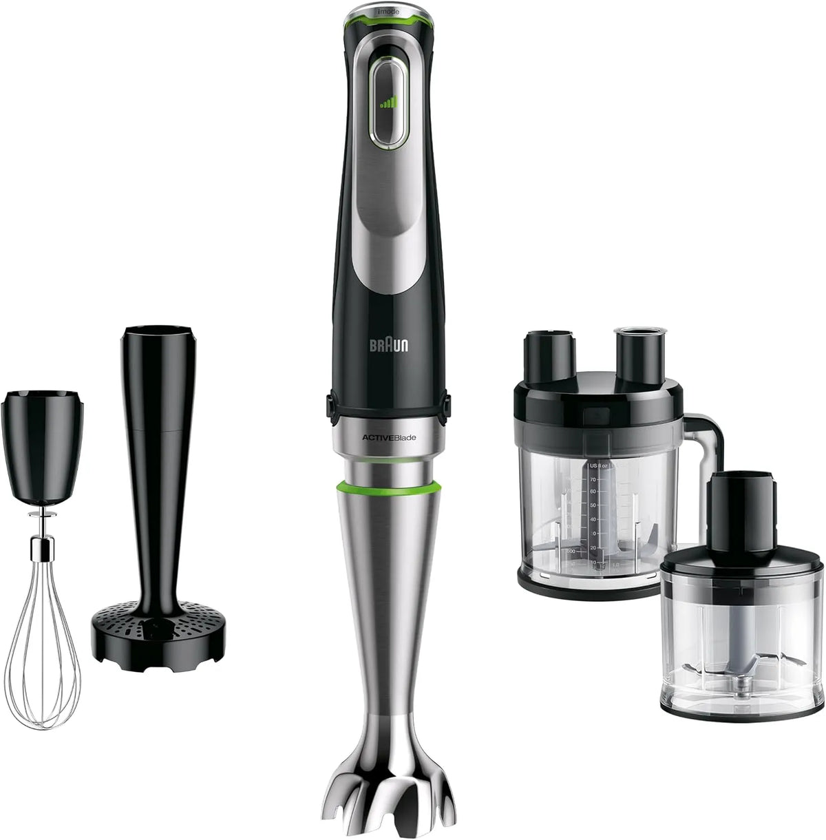 Braun Küchenmaschine MQ9187XLI, MultiQuick 9, Fassungsvermögen 600 ml Becher, Fassungsvermögen 1,2L, Leistung 1200W, Präzise Geschwindigkeitsregelung