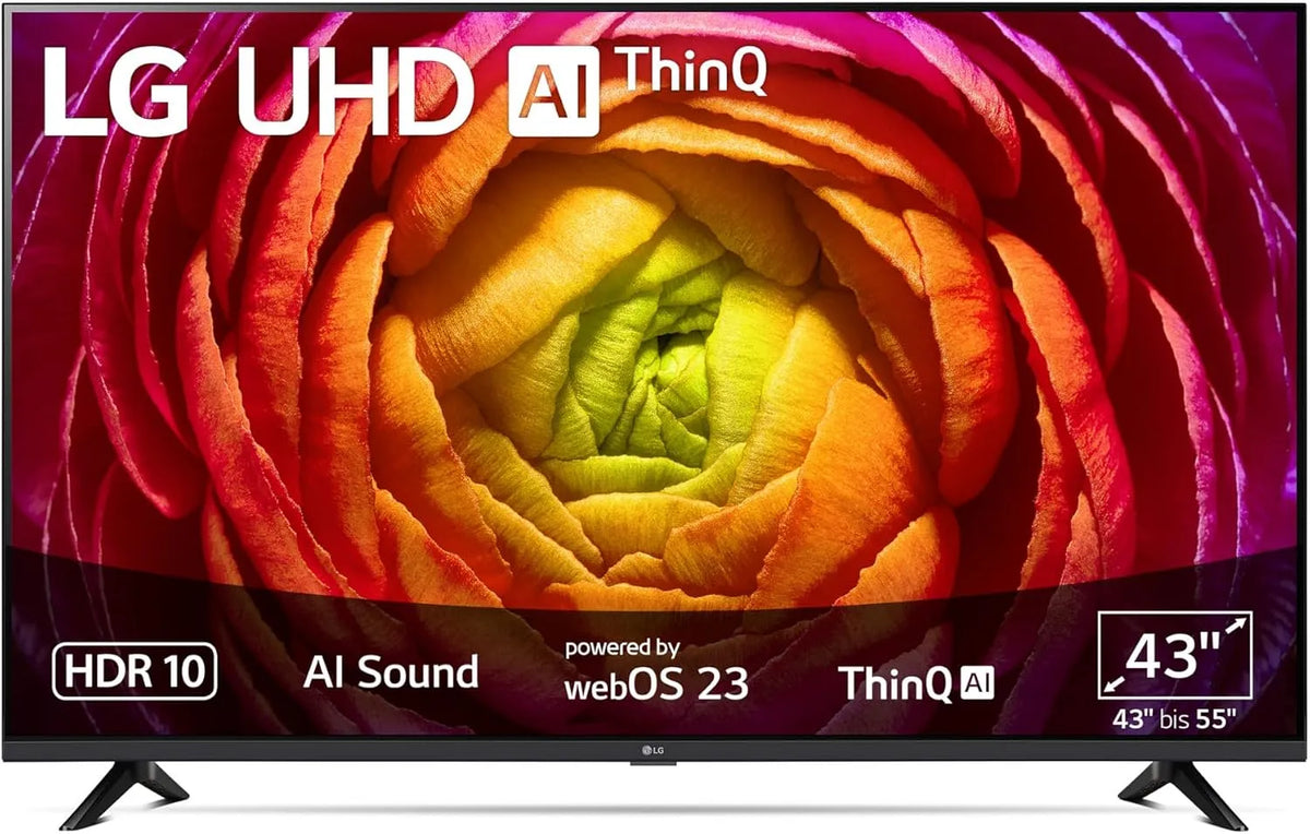 LG Modell 43UR74006LB, Breite 109 cm, 60 Hz, 43 Zoll, Modelljahr 2023, Smart TV, UHD Fernseher, Active HDR