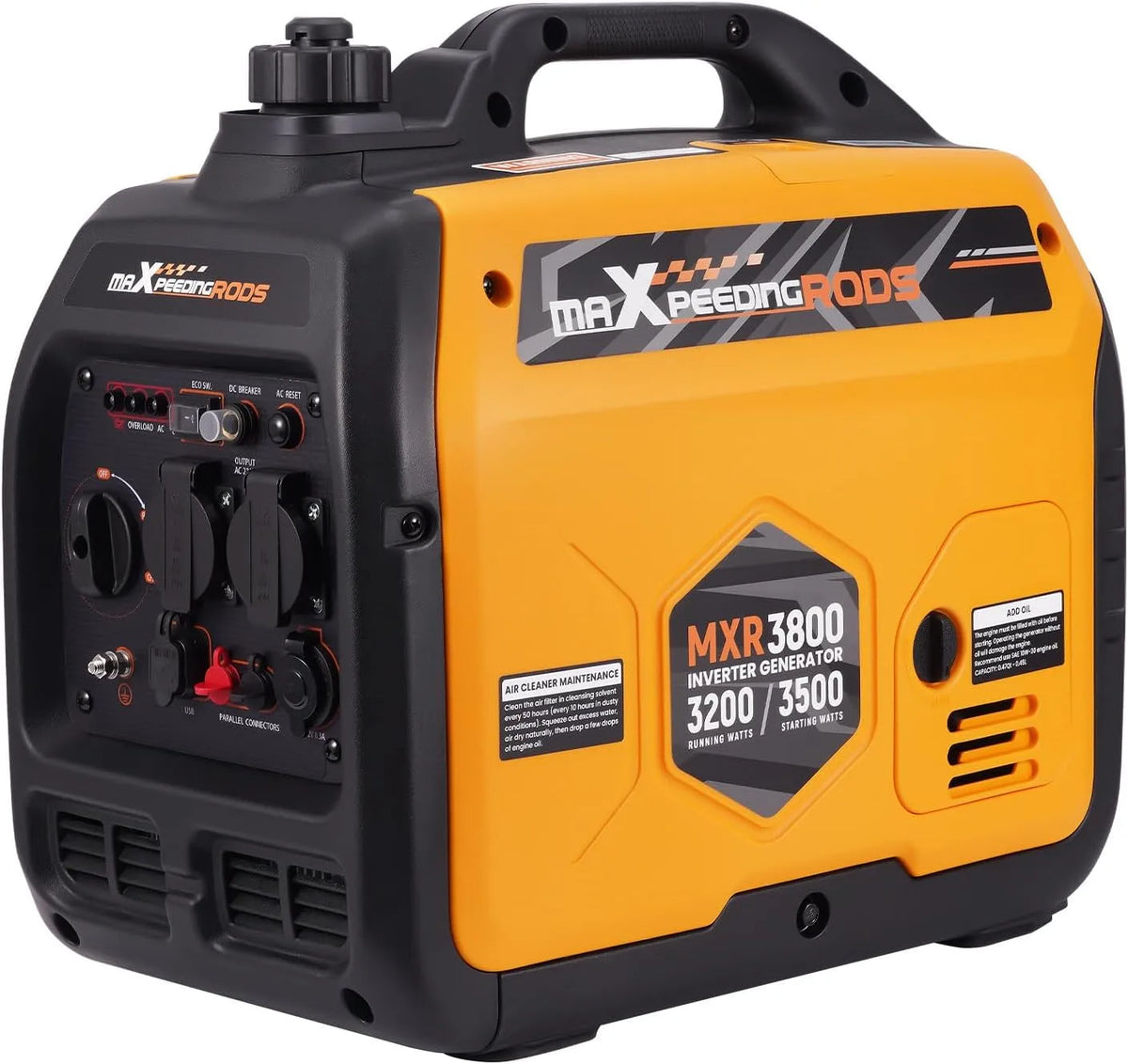 Stromerzeuger, ECO-Modus mit 2x 230V, 1x 12V DC Steckdosen für RV Camping Festivals, Reise, maXpeedingrods 3500W Inverter, 2x USB