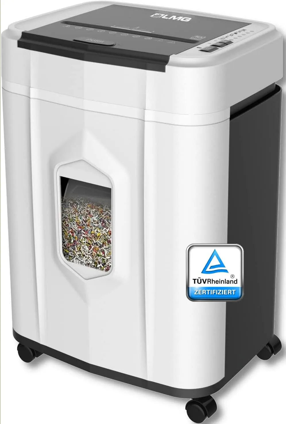 Modell Aktenvernichter 120 Blatt P-4 Profi Auto-Feed, 60 Min. Dauerbetrieb & Anti-Papierstau, Fassungsvermögen 25L Behälter, Leiser Papierschredder