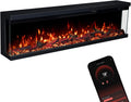 Elektrokamin GLOW FIRE, max. 1800 W, Insert 127 mit realistischem 3D LED-Feuer, Maße 127x35x19cm, Wand mit Heizung und Kaminfeuer, App Steuerung