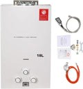Warmwasserbereiter, Fassungsvermögen 18L 36KW Tragbarer Gas Durchlauferhitzer Propangas Campingdusche, mit Gasdruckminderer