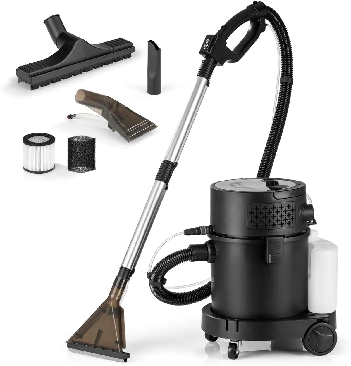 Waschsauger für hygienische Sauberkeit bis in die Fasertiefe Sprüh- und, 1200 Watt, inklusive. Shampoo, Ideal für Teppiche, Hartböden & Polster